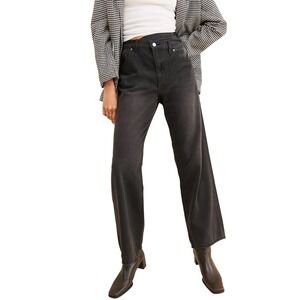 PISTOLA Bobbie Crossover Jeans High Waist Straight Leg Distressed Black, Size 27